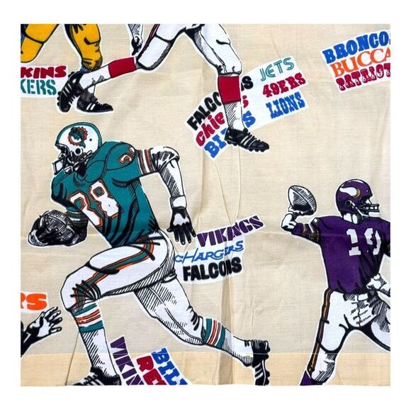 Vintage NFL Team Print Fabric American Football Retro Crafts Pillowcases Decor - Picture 6 of 8